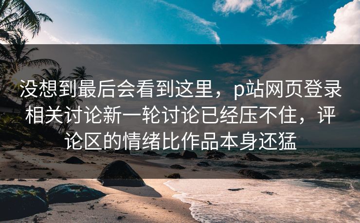 没想到最后会看到这里，p站网页登录相关讨论新一轮讨论已经压不住，评论区的情绪比作品本身还猛