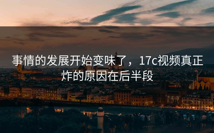 事情的发展开始变味了，17c视频真正炸的原因在后半段